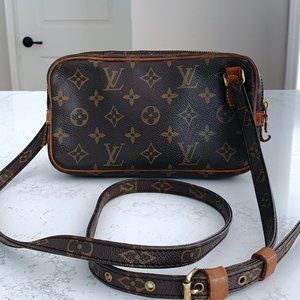 Louis Vuitton LV Crossbody Bag Shoulder Bag Monogram Pochette Marly Bandouliere